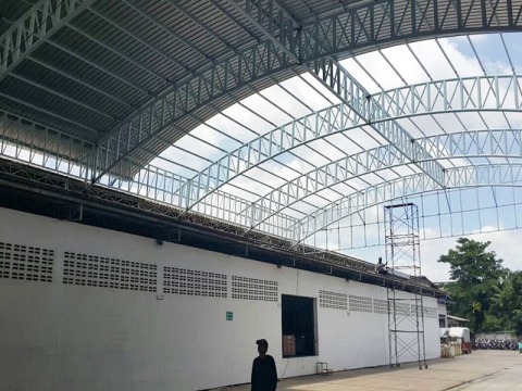 ติดตั้งเมทัลชีทแผ่นดัดโค้ง